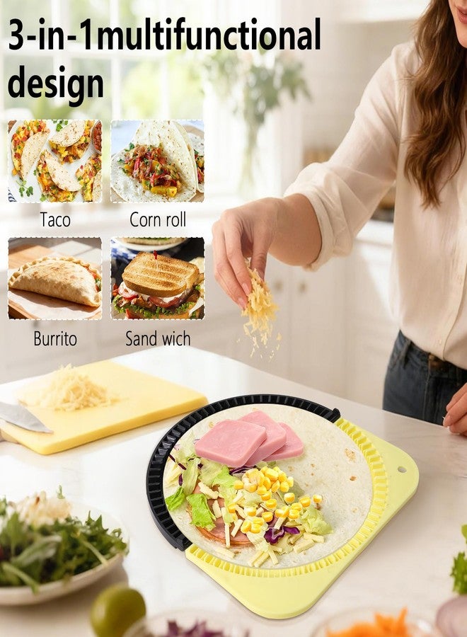 Amader 3-in-1 Tortilla Sealer, Quesadilla Maker for 4"+6"+8"Wraps Leak-proof Shark Tooth Design, Adjustable Tortilla for Burritos, Pancakes, Dumplings,Dishwasher Safe (Yellow) - Image 5