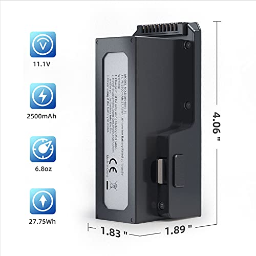 Ruko F11/F11PRO/F11GIM/F11GIM2 Drone Battery 11.1V 2500mAh/27.75Wh Li-po Rechargeable Battery and USB Cable for F11 Series RC Quadcopter Drone Black - Image 2