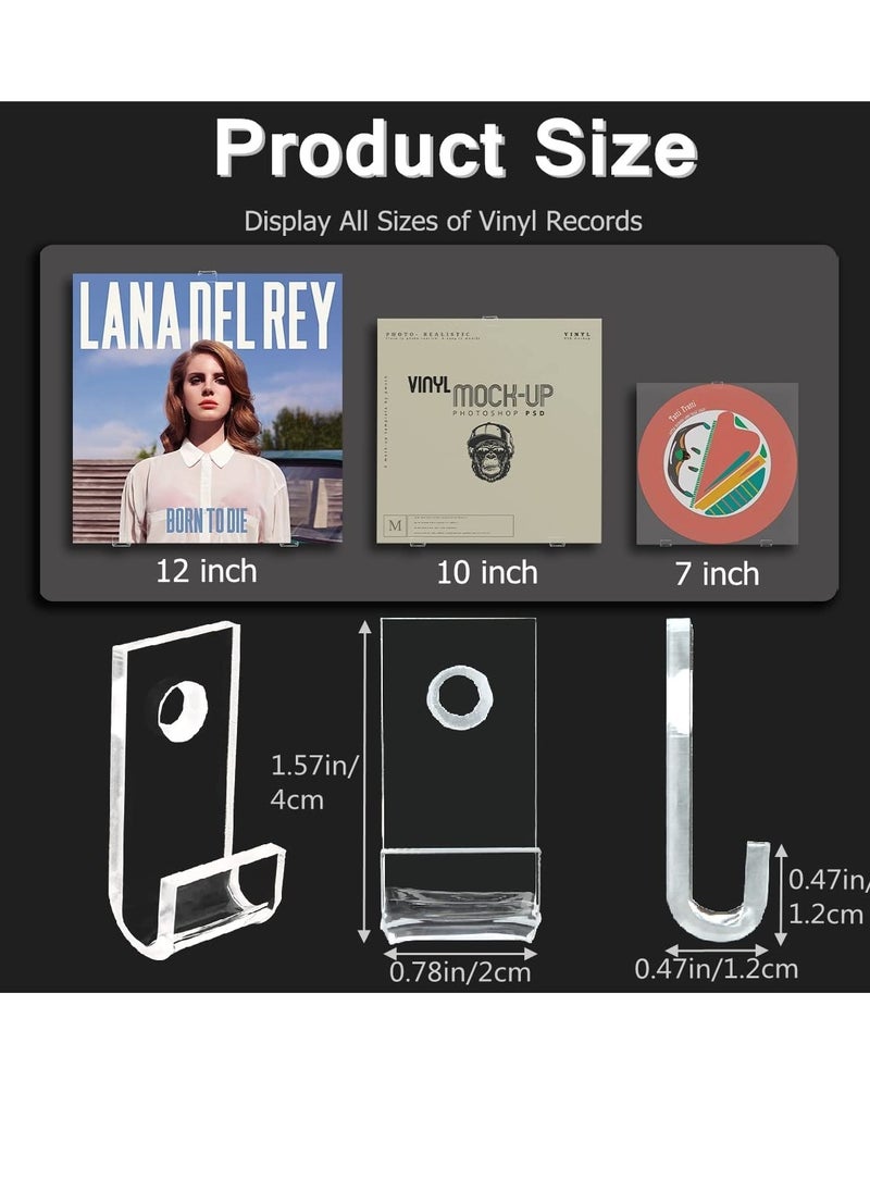 SYOSI - Clear Vinyl Record Holder Wall Mount, Minimalist Acrylic Vinyl Holder Wall Display Stand Record Album Shelves Wall Mounted Display for Displaying Daily LP, CD Listening (30 Pack) - Image 1