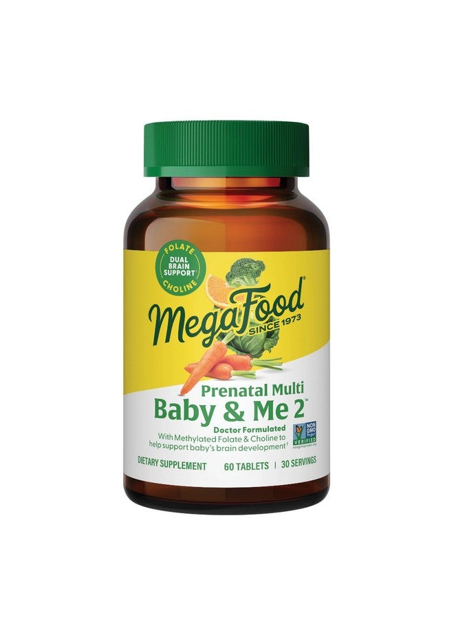 ميغافود ميجا فود بيبي آند مي 2 متعدد الفيتامينات قبل الولادة للنساء مع الكولين، ميثيل فولات، الحديد - خالٍ من الغلوتين، نباتي، متعدد الفيتامينات قبل الولادة للنساء - 60 قرصًا، 30 حصة - Image 1