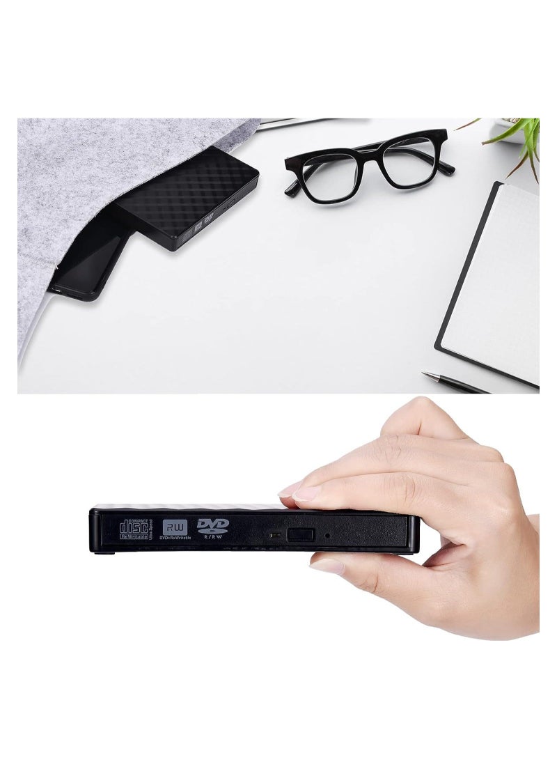 Captaintech External CD DVD Drive, Portable Slim CD DVD +/-RW Drive Player Burner Writer Reader Rewriter, Optical DVD Drive for Laptop, Desktop, Mac, Macbook, OS/Windows/Linux - Image 5