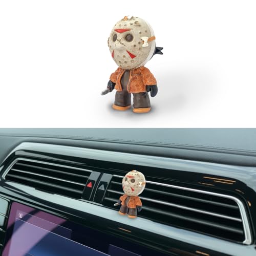 GENANY 3D Resin Horror Car Vent Clip Air Freshener Automotive Freshener with Hockey Mask Slasher Design Gothic Vent Accessories for Horror Movie Fans - Image 1