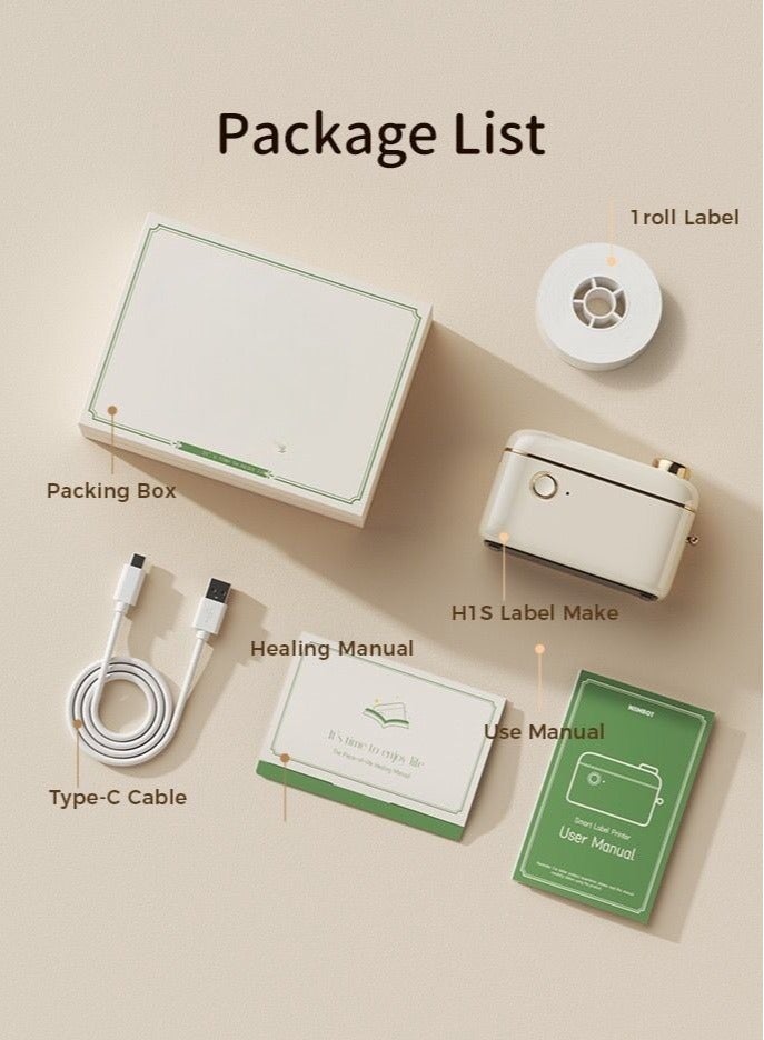 طابعة ملصقات حرارية صغيرة الحجم للجيب مع اتصال BT، تصميم الكل في واحد، دعم مستمر وملصقات الفجوة، قاطع مدمج لبطاقات الأسعار، والمشروعات اليدوية، والمجلات، وأدوات الدراسة والملصقات - Image 3