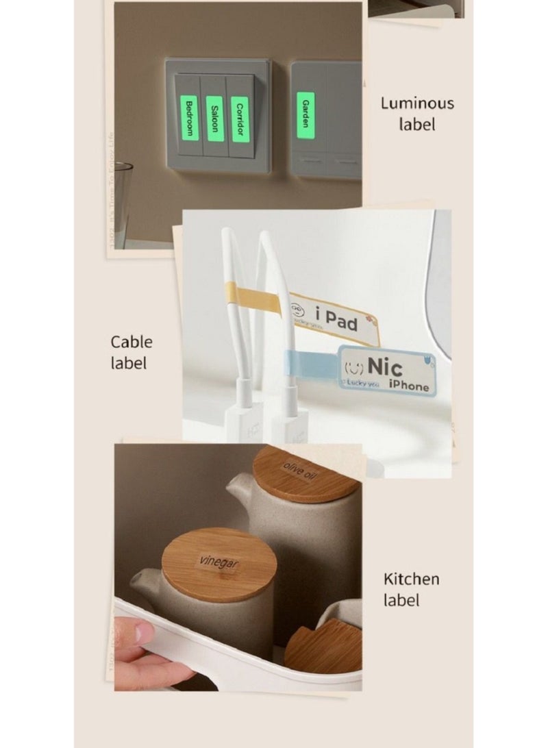 طابعة ملصقات حرارية صغيرة الحجم للجيب مع اتصال BT، تصميم الكل في واحد، دعم مستمر وملصقات الفجوة، قاطع مدمج لبطاقات الأسعار، والمشروعات اليدوية، والمجلات، وأدوات الدراسة والملصقات - Image 4