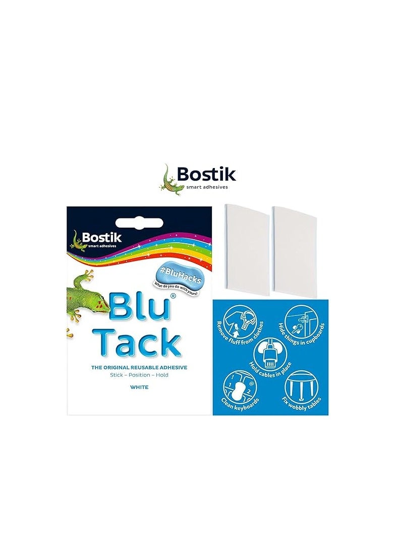 بوستيك 12 قطعة لاصقة بلو تاك متعددة الأغراض قابلة لإعادة الاستخدام باللون الأبيض - Image 3