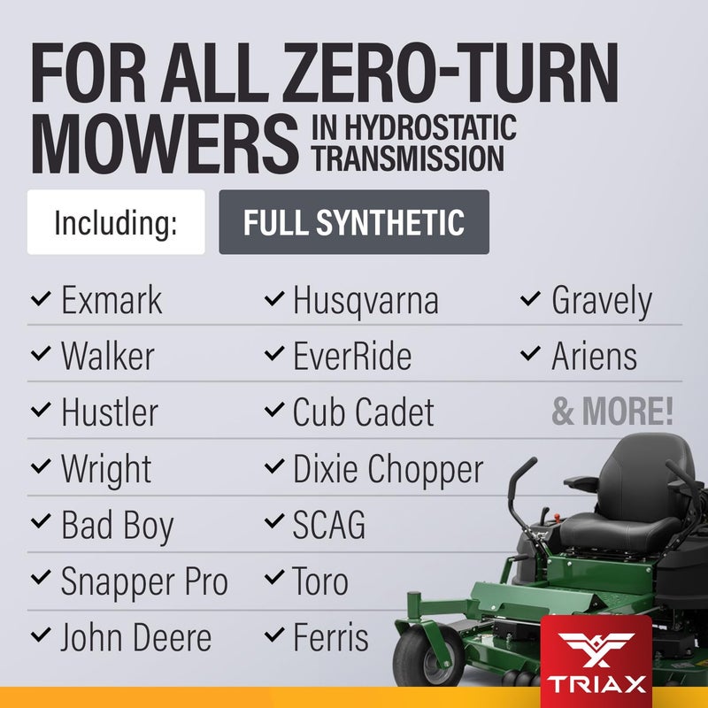 زيت TRIAX Trans Zero 20W-50 الاصطناعي الكامل لناقل الحركة الهيدروستاتيكي للجزازات الدوارة والجزازات الركوبية والجرارات (1 كوارت/0.946 لتر) - Image 3