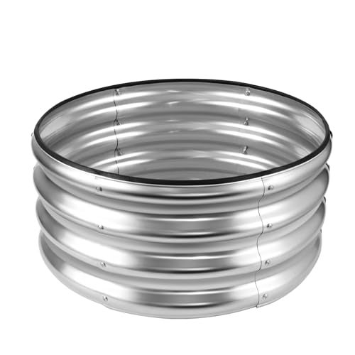 JERIA Raised Garden BedGalvanized Raised 221ft Planter Boxes Outdoor with Easy Assembly Round Garden Bed for Vegetables Fruits Flowers
