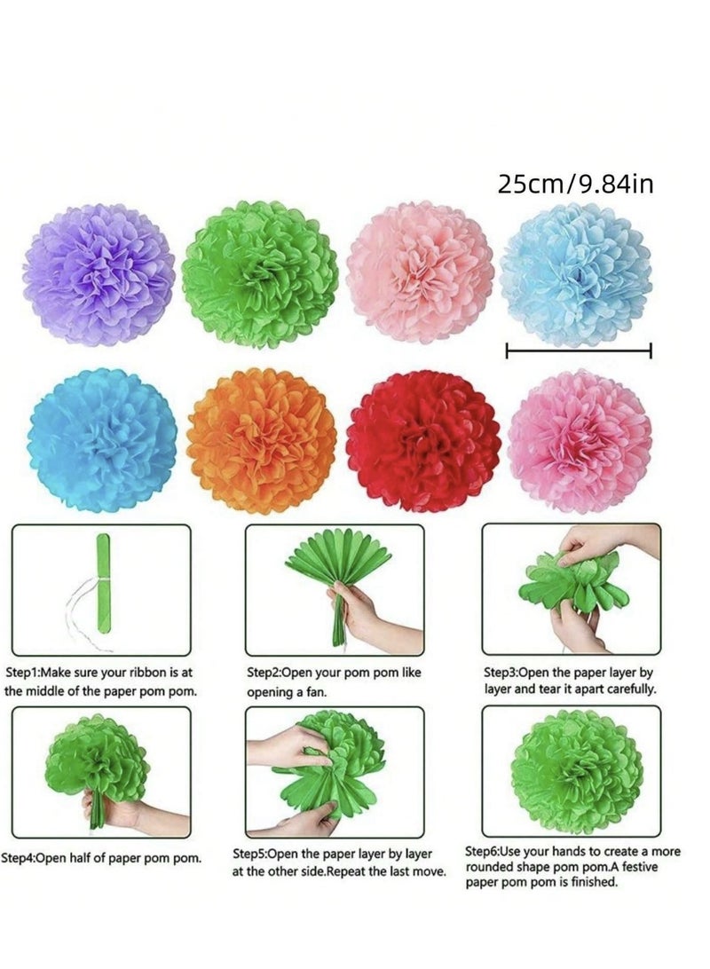 زينه ورقية بالوان رائعة ومتنوعة لحفلات  التخرج واعياد الميلاد وحفلات الزفاف وحفلات استقبال المولود الجديد33 قطع - Image 5