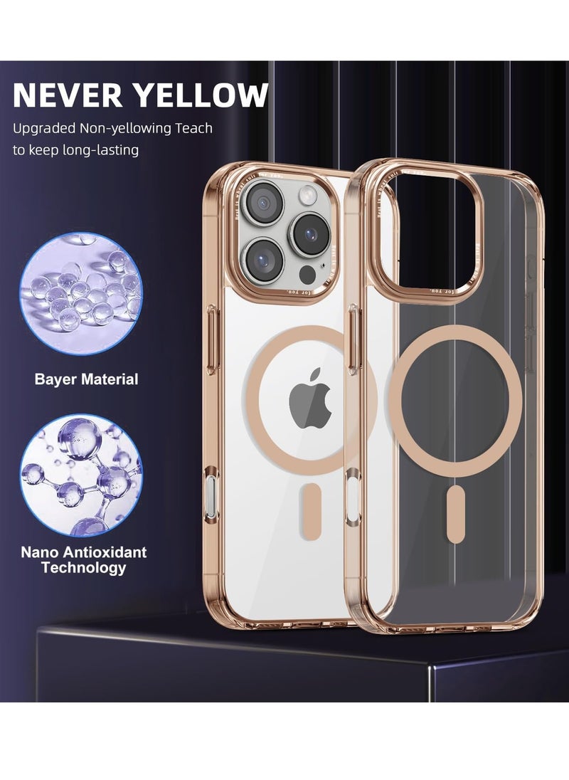 YoYoTech Desert Titanium Clear Cover Compatible for iPhone 16 Pro Case 6.3' [Anti-Yellowing] Hard Back Slim Shockproof iPhone 16 Pro Desert Titanium Case.  - Image 2