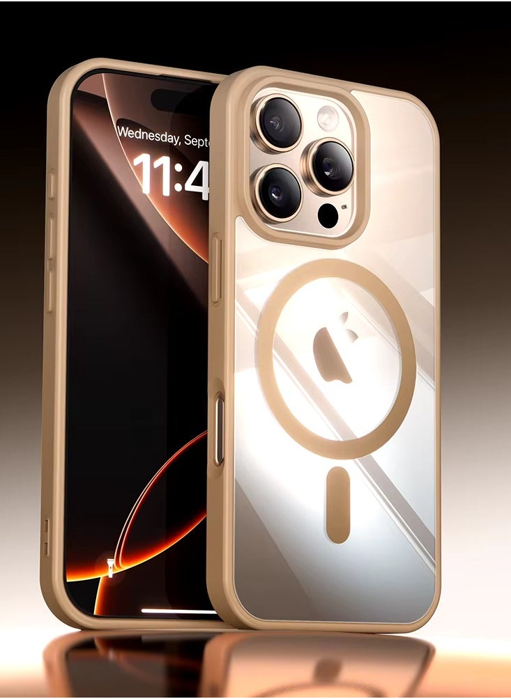 YoYoTech Desert Titanium Clear Cover Compatible for iPhone 16 Pro Case 6.3' [Anti-Yellowing] Hard Back Slim Shockproof iPhone 16 Pro Desert Titanium Case.  - Image 3