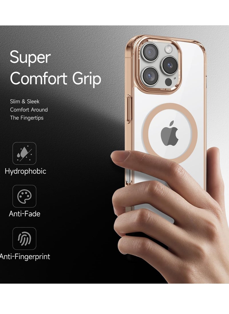 YoYoTech Desert Titanium Clear Cover Compatible for iPhone 16 Pro Case 6.3' [Anti-Yellowing] Hard Back Slim Shockproof iPhone 16 Pro Desert Titanium Case.  - Image 5