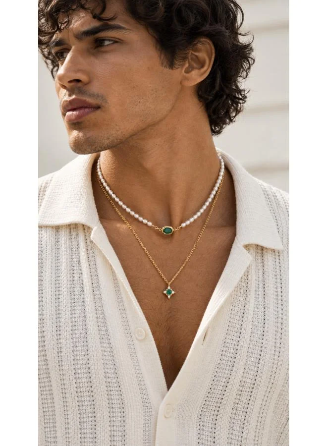 Seventy Five Layered Pearl Charm Necklace Set