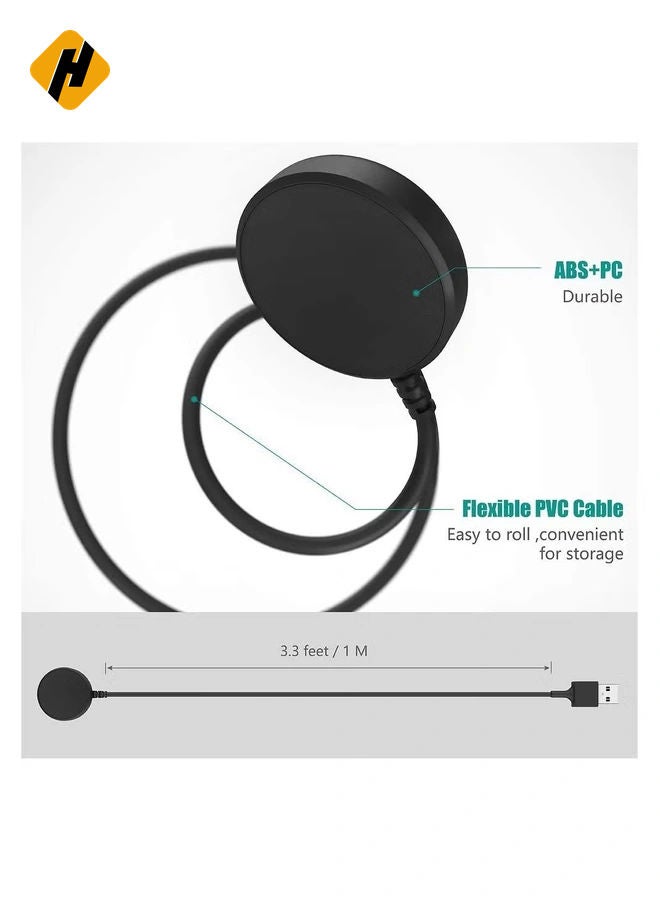 HuHa Charger Compatible with Samsung Galaxy Watch 4/4 Classic Watch3 Active 1 2 SM-R500 SM-R830 SM-R820 SM-R840 SM-R850 - USB Charging Cable 3.3ft 100cm - Smartwatch Accessories - Image 4