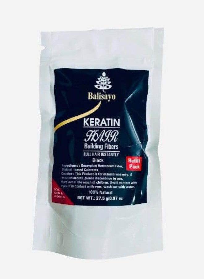 Balisayo باليسايو - عبوة إعادة تعبئة ألياف تكثيف الشعر (أسود) للاستخدام مع منتجات توبيك، لوكس 21، وغيرها من العبوات (27.5 غرام)، بودرة - Image 1