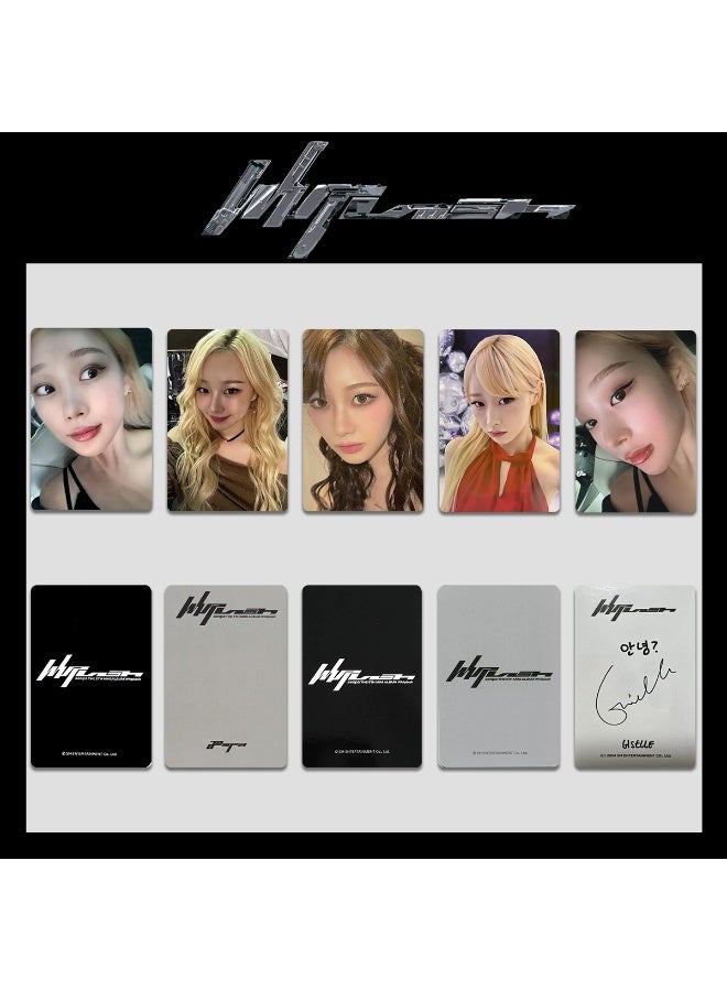 NIBEMINENT 5 Pcs Kpop AESPA - Giselle Whiplash Lomo Cards Card For Fans Collection Gifts - Image 1