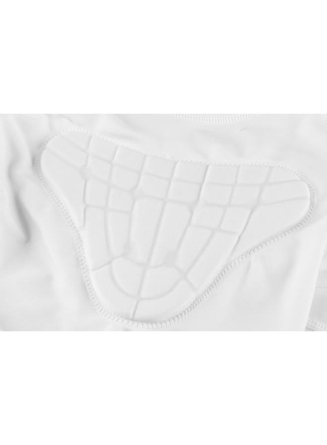 TUOYR Padded Shirt Youth Boys Padded Compression Sports Protective T-Shirt Rib Chest Protector Extreme Exercise Y-M(Chest 26.5inch~28.5inch) White Padded Shirt - Image 5