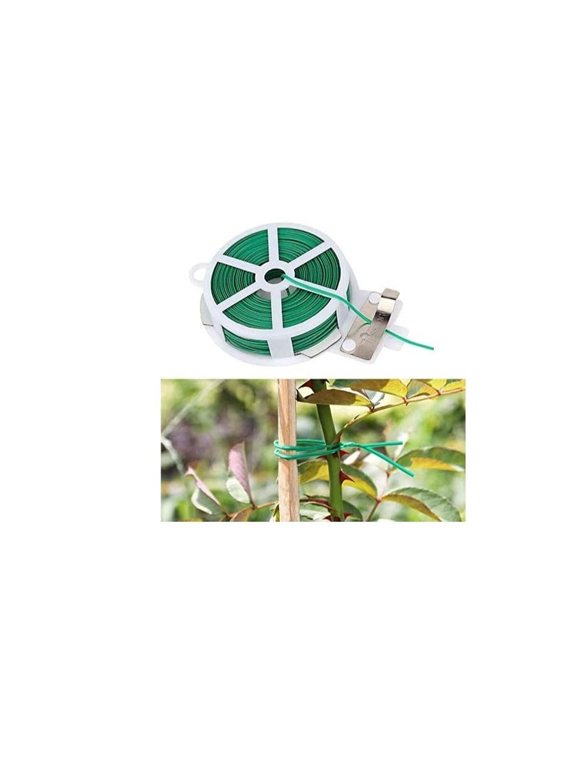 HONGTAI Garden Twist Tie Cable Tie Plastic Cable Tie Wire Cable Reel With Cutter Gardening Plant Bush Flower Cable Tie Size 50M - Image 2