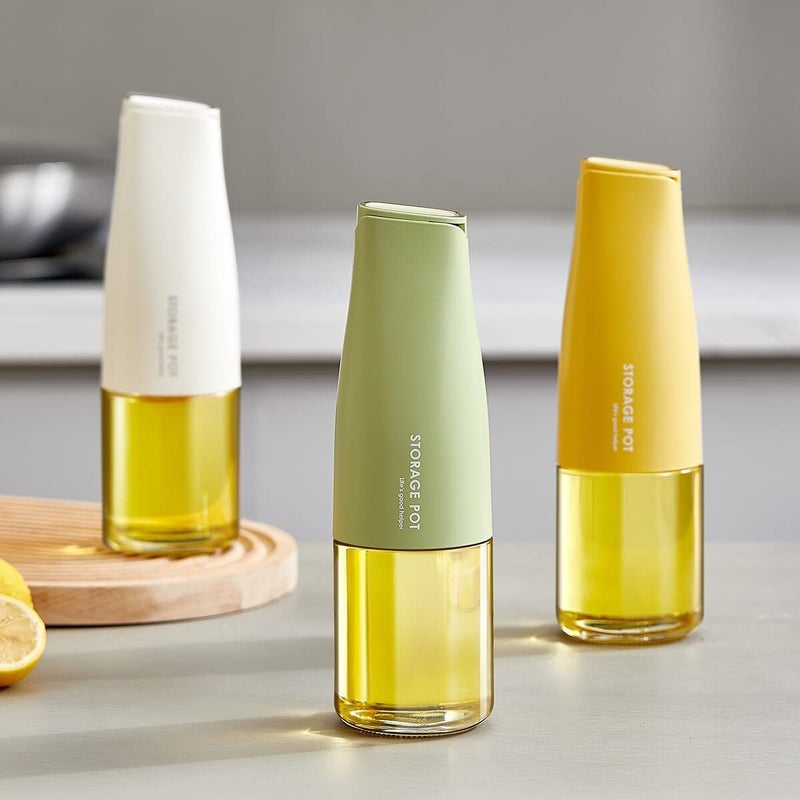 BIG CART BIG CAT Liquid Seasoning Dispenser Bottle Automatic Glass Oil DispenserBottle 500 ml For Pouring Oil Olive Oil Vinegar Soy Sauce etc For Cooking In Kitchen MULTI COLOR Pack of 1 - Image 4