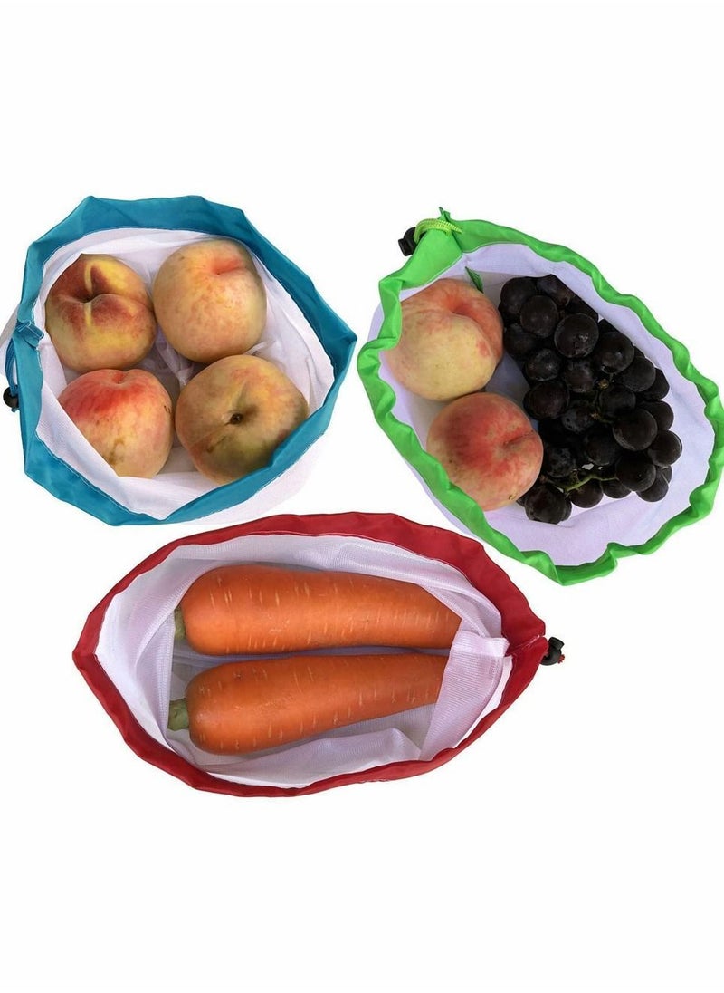 Y&D Mesh Produce Bags, Premium Set Eco-Friendly Washable And See-Through Fruit Bag, See Through Lightweight Bag For Fruits, Vegetable Storage (Set of 12 PCS)  - Image 3