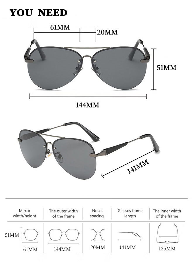 Men's Sunglasses | Outdoor UV Protection Eyewear | Anti-Wear & Anti-Scratch UV400 | Flexible Arms | Versatile for Multiple Face Shapes | 3 Hot-Selling Colors for Business & Sports - Image 3