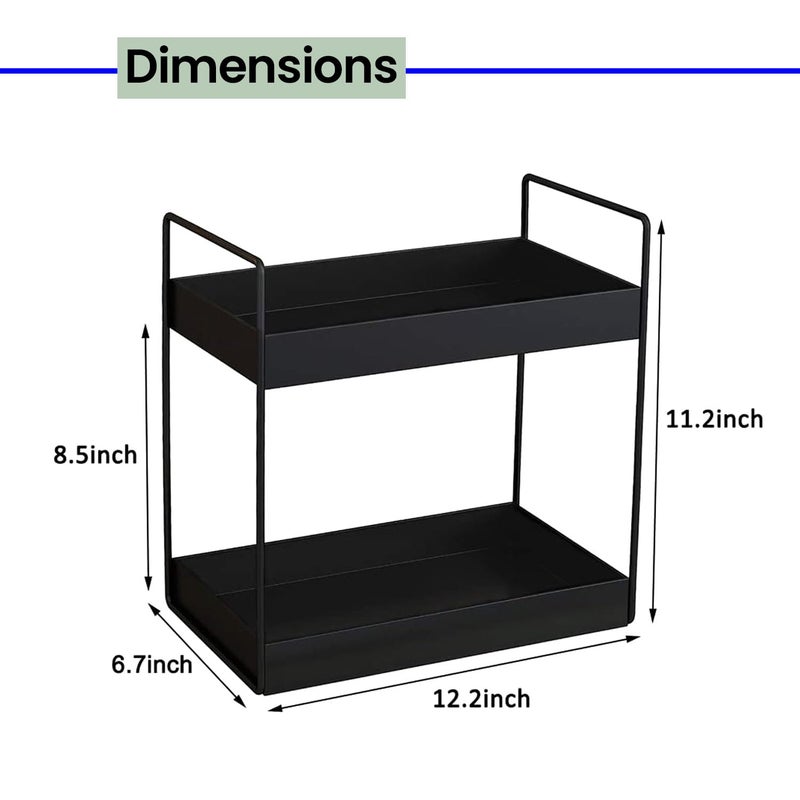 WonderStand Iron 2Tier Countertop MultipurposeOrganizerTiered Shelf Storage Rack Counter Top Organiser Storage Shelf For Home Kitchen And Bathroom - Image 2
