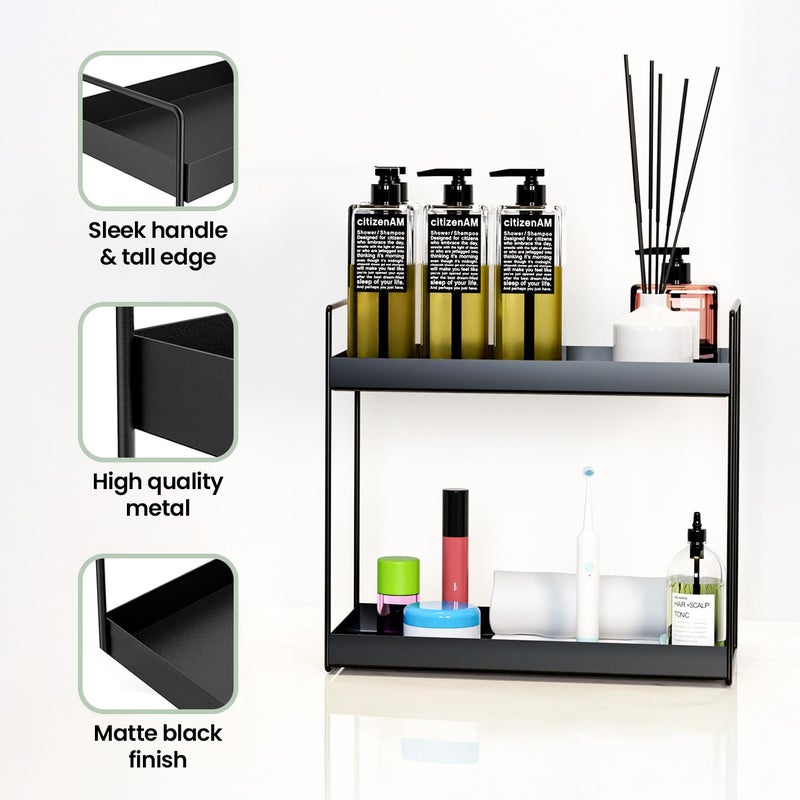 WonderStand Iron 2Tier Countertop MultipurposeOrganizerTiered Shelf Storage Rack Counter Top Organiser Storage Shelf For Home Kitchen And Bathroom - Image 3