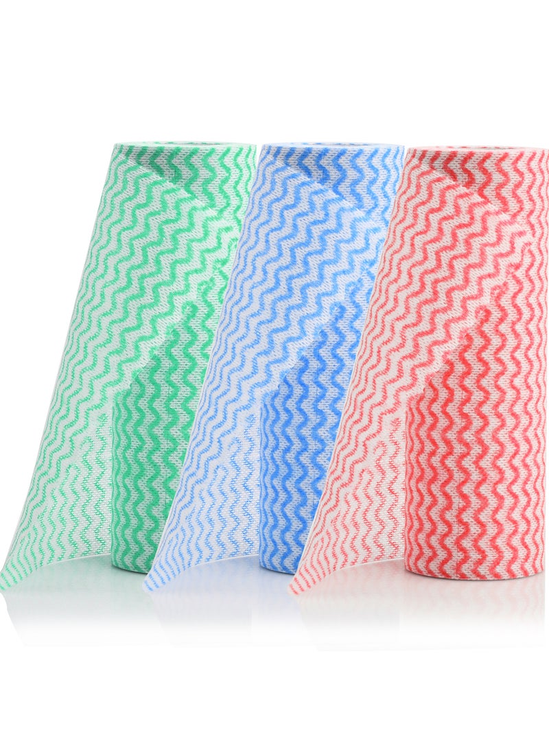 Generic Disposable Non-Woven Fabric Towels, 3 Rolls, 20 x 14 cm Sheets for Kitchen and Tableware Cleaning  - Image 1