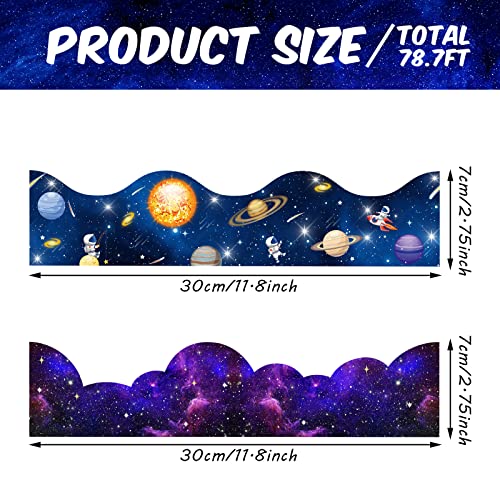 Outus Galaxy Scalloped Borders Outer Space Straight Borders Night Sky Classroom Wall Decor Back to School Bulletin Trim for Chalkboard Whiteboard79 ft - Image 3