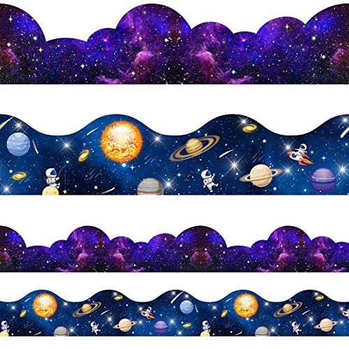 Outus Galaxy Scalloped Borders Outer Space Straight Borders Night Sky Classroom Wall Decor Back to School Bulletin Trim for Chalkboard Whiteboard79 ft - Image 1
