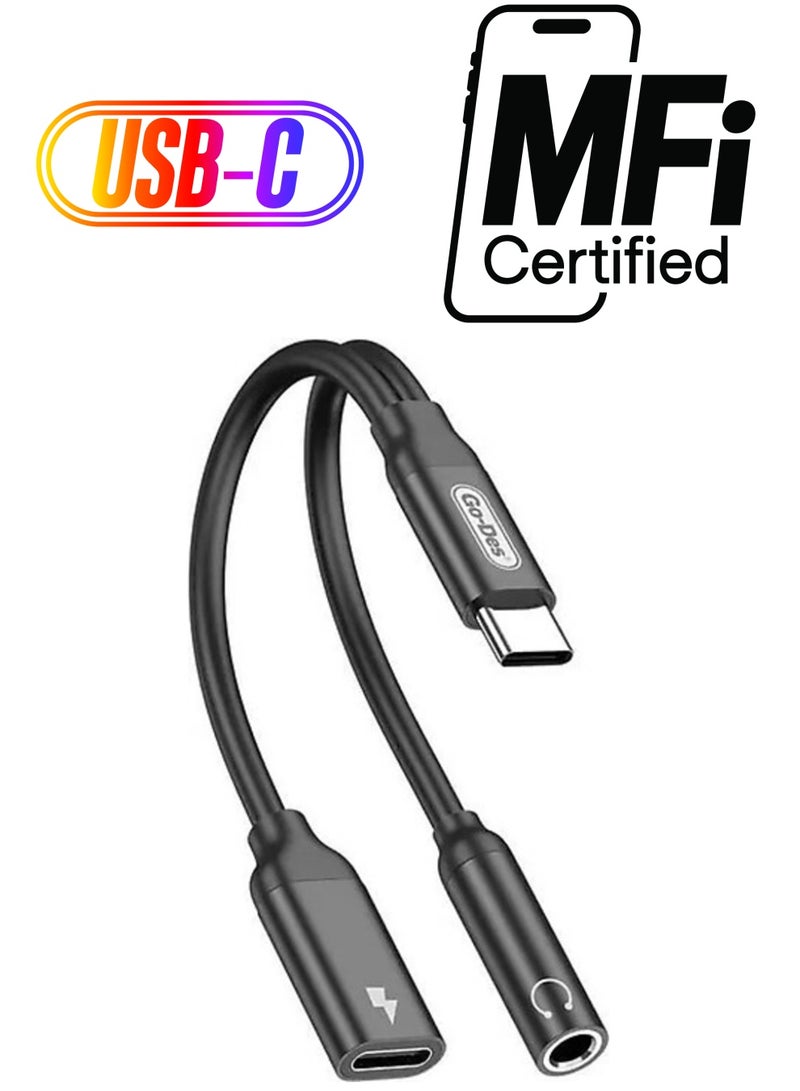 GO-DES "Go-Des GD-UC317 Type-C to 3.5mm Aux Headphone and Charge Converter Audio Adapter" - Image 1