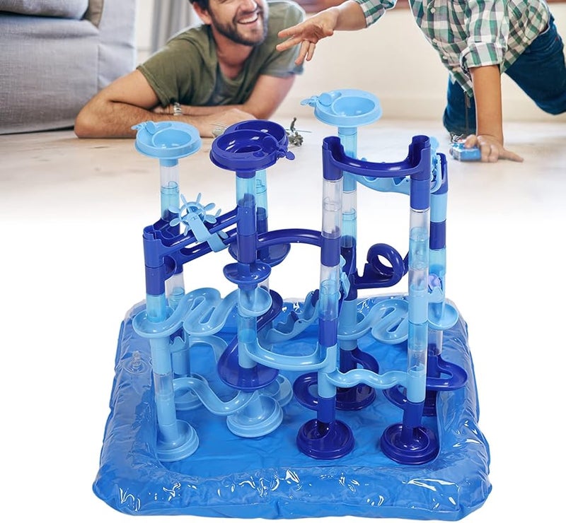 Marble Run Building Blocks Set 75 Pieces 30 Balls DIY Water Play Maze Educational Toy - Image 5