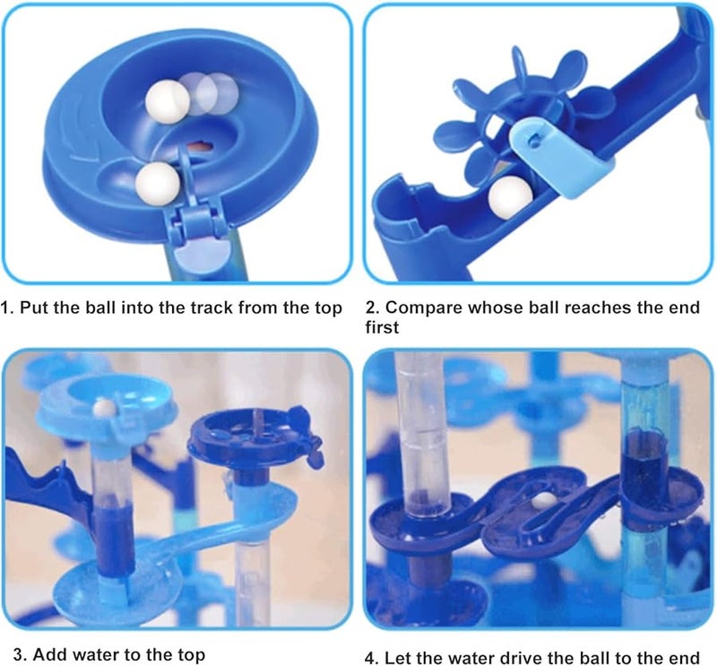 Marble Run Building Blocks Set 75 Pieces 30 Balls DIY Water Play Maze Educational Toy - Image 3