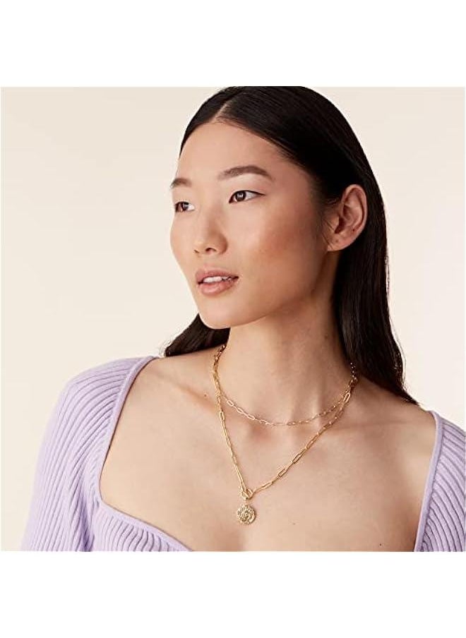 PAVOI - 14K Gold Plated Layering Necklaces | Stylish Minimalist Design Pendant Necklaces | Bar, Circle, Lotus, Disc, Dog Tag, Horizontal Bar Pendants for Women - Image 1