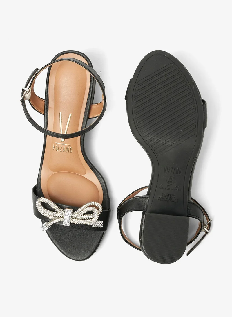 VIZZANO Black Sandals for Women with Back Strap – Stylish & Supportive sling Back Ladies Sandals for Women | Best Price UAE