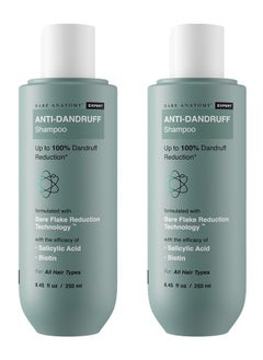 BARE ANATOMY Anti Dandruff Shampoo | Reduces Upto 100% Dandruff & Strengthens Hair | With Salicylic Acid & Biotin | Paraben & Sulphate Free | All Hair Types | Women & Men | 250ml (Pack of 2)  - Image 1