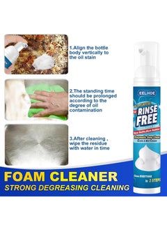 EELHOE 2Pcs Kitchen Heavy Oil Stain Foam Cleaner Rinse Free Foam Cleaner Stainless Steel Surface Cleaners Specialty Kitchen Degreaser Cleaner Cooktop Oil Stains Cleaner for Rust-removing Stains  - Image 5