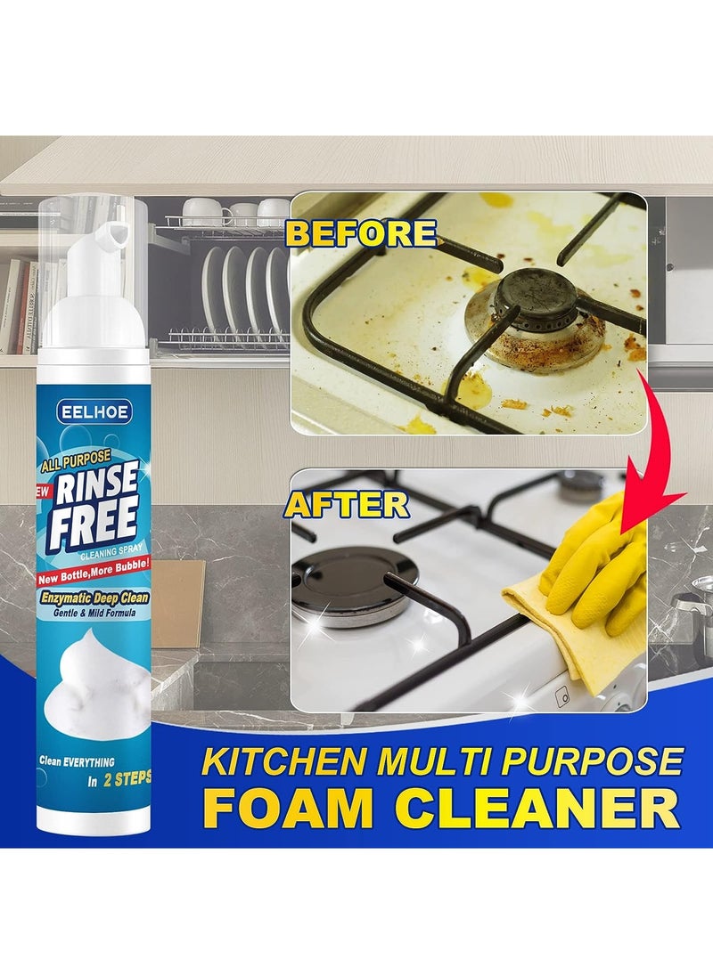 EELHOE 2Pcs Kitchen Heavy Oil Stain Foam Cleaner Rinse Free Foam Cleaner Stainless Steel Surface Cleaners Specialty Kitchen Degreaser Cleaner Cooktop Oil Stains Cleaner for Rust-removing Stains  - Image 2