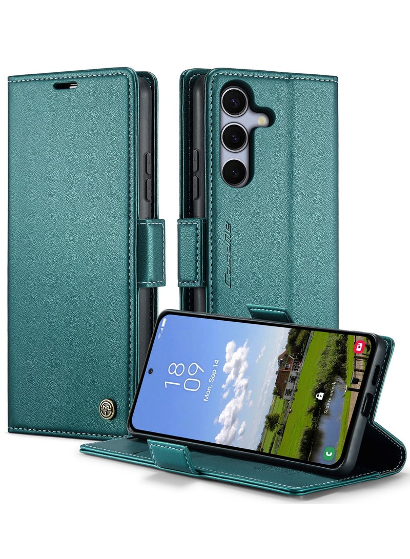 CaseMe For Samsung Galaxy S25 FE Cover, PU Leather Flip Cover with Card Holder, RFID Blocking Magnetic Closure, Foldable Stand, Shockproof Wallet Case - Image 1