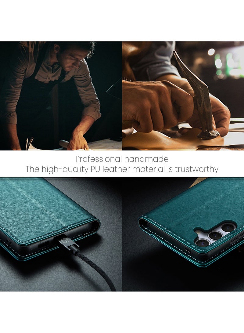 CaseMe For Samsung Galaxy S25 FE Cover, PU Leather Flip Cover with Card Holder, RFID Blocking Magnetic Closure, Foldable Stand, Shockproof Wallet Case - Image 5