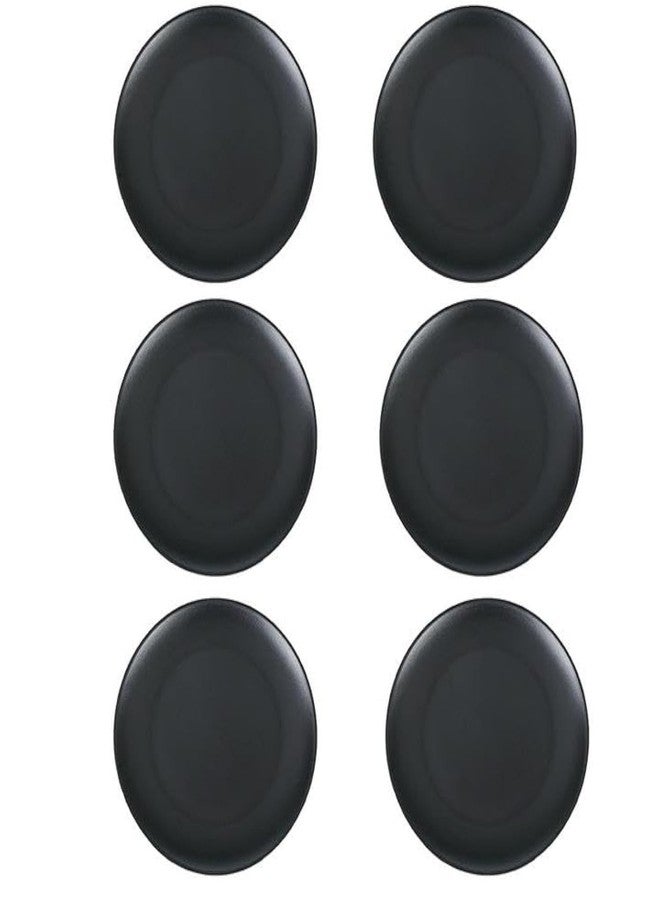 MBBITL 6 Pack Melamine Plates Dessert Salad Plate Snacks Appetizer 6" Black Round Dinnerware Plates - Image 1