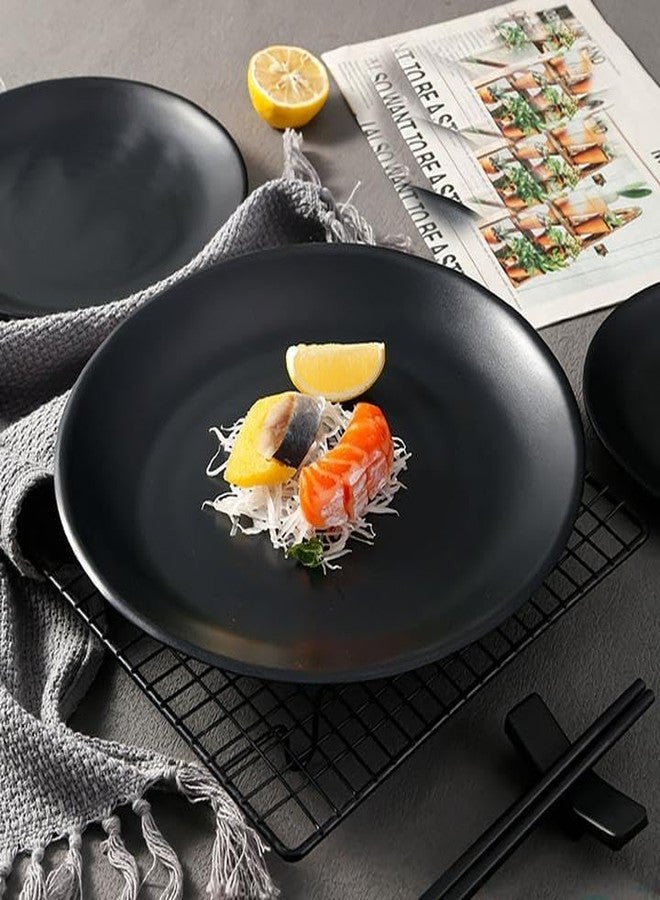 MBBITL 6 Pack Melamine Plates Dessert Salad Plate Snacks Appetizer 6" Black Round Dinnerware Plates - Image 3