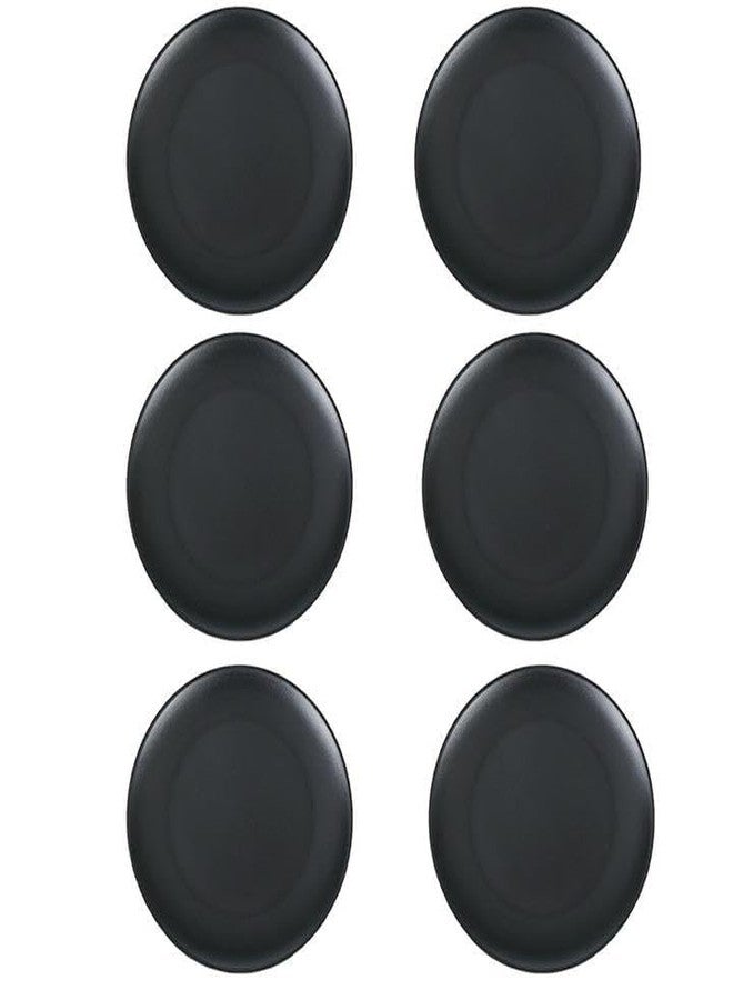 MBBITL 6 Pack Melamine Plates Dessert Salad Plate Snacks Appetizer 6" Black Round Dinnerware Plates - Image 2