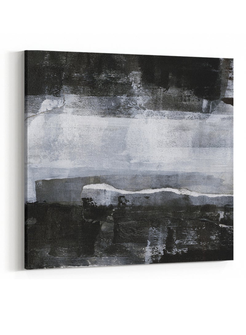 لوحة كانفاس على إطار خشبي بتصميم نمط فني داكن - Image 4