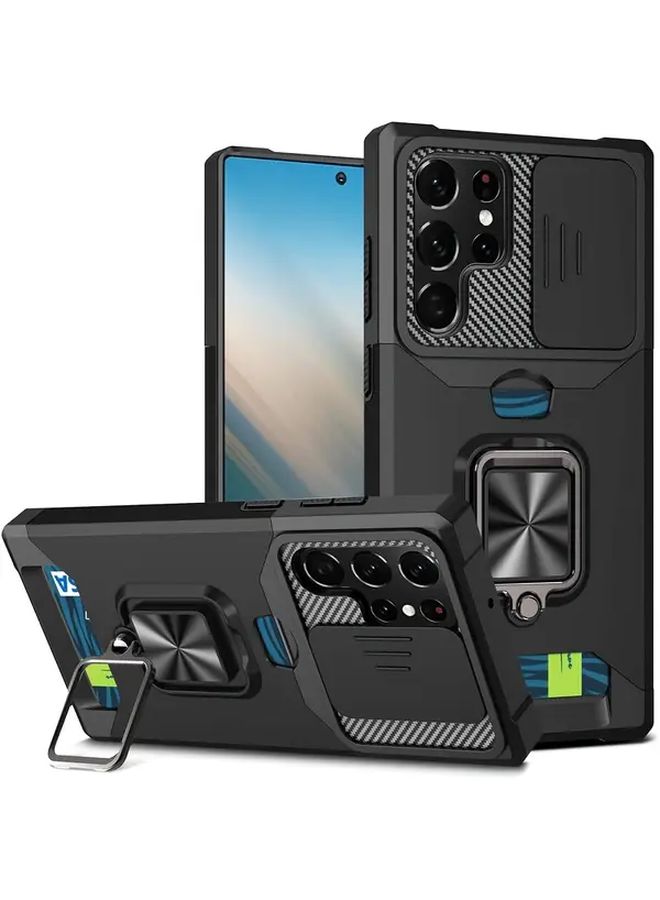 Pink Shockproof Heavy Duty Phone Case With Bracket And Slot For Galaxy A56 - Image 3