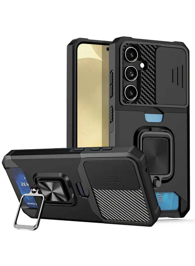 Pink Shockproof Heavy Duty Phone Case With Bracket And Slot For Galaxy A56 - Image 1