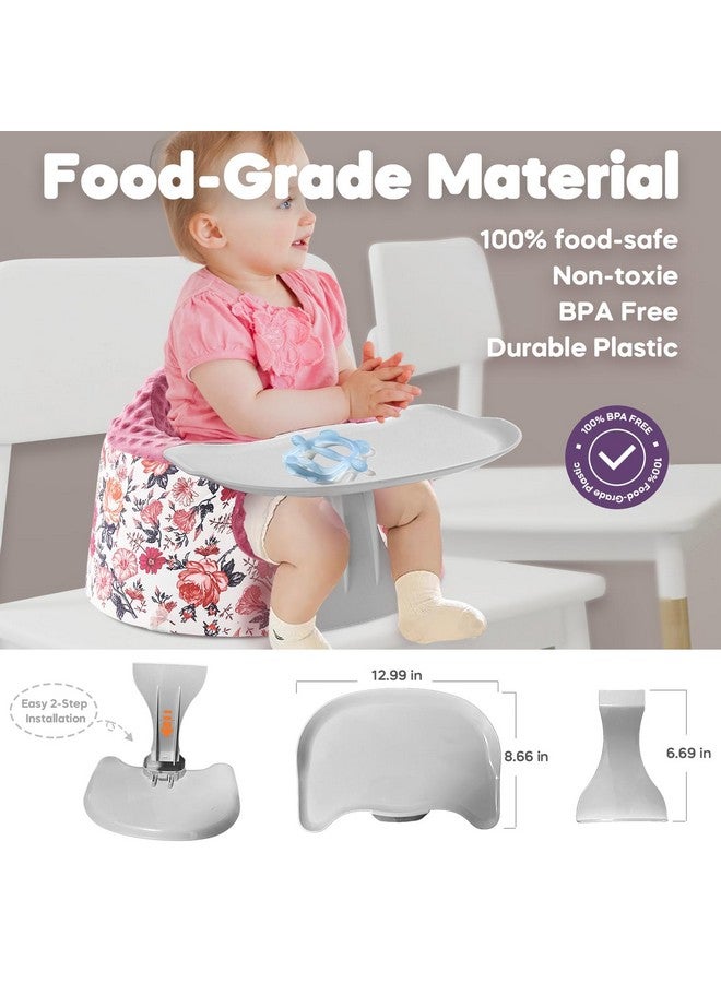 mamatepe Seat Cover and Tray Sets Accessory Compatible with Bumbo Floor Seat for Baby,Breathable Accessory Compatible with Baby Seat - Easy to Install and Remove - Flower - Image 3