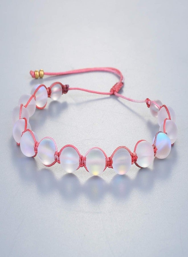 KELITCH Mermaid Moonstone Bracelet Glass Beaded Link Strand Friendship Cuff For Women Handmade Fashion Jewelry - Image 2