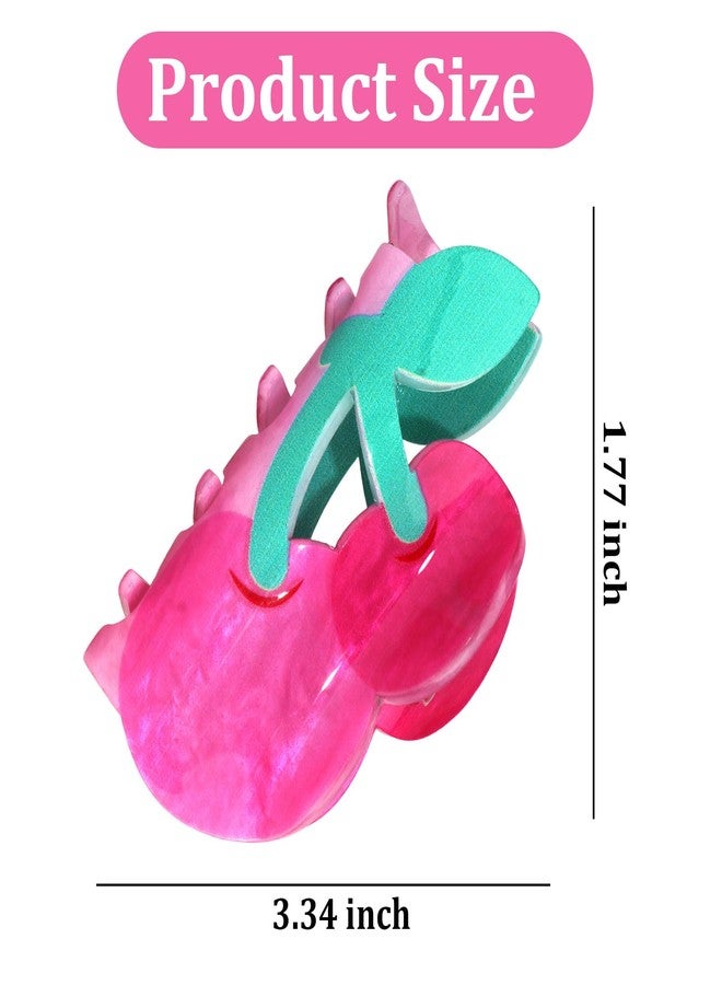 ANBALA Cherry Claw Clips Acrylic Hair Clips Sweet Cherry Shape Hair Clip for Women Girls Non-Slip, Durable Jaw Claws - Image 2