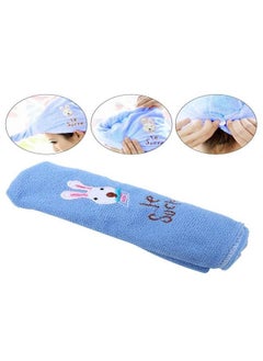 NIBEMINENT Cute Fiber Hair-drying Cap Hat Adult Super Absorbency Dry Hair Towel Shower Cap Blue  - Image 4
