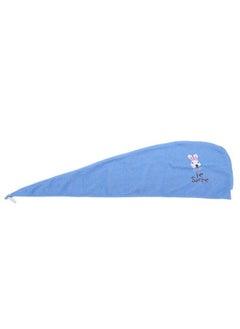 NIBEMINENT Cute Fiber Hair-drying Cap Hat Adult Super Absorbency Dry Hair Towel Shower Cap Blue  - Image 1